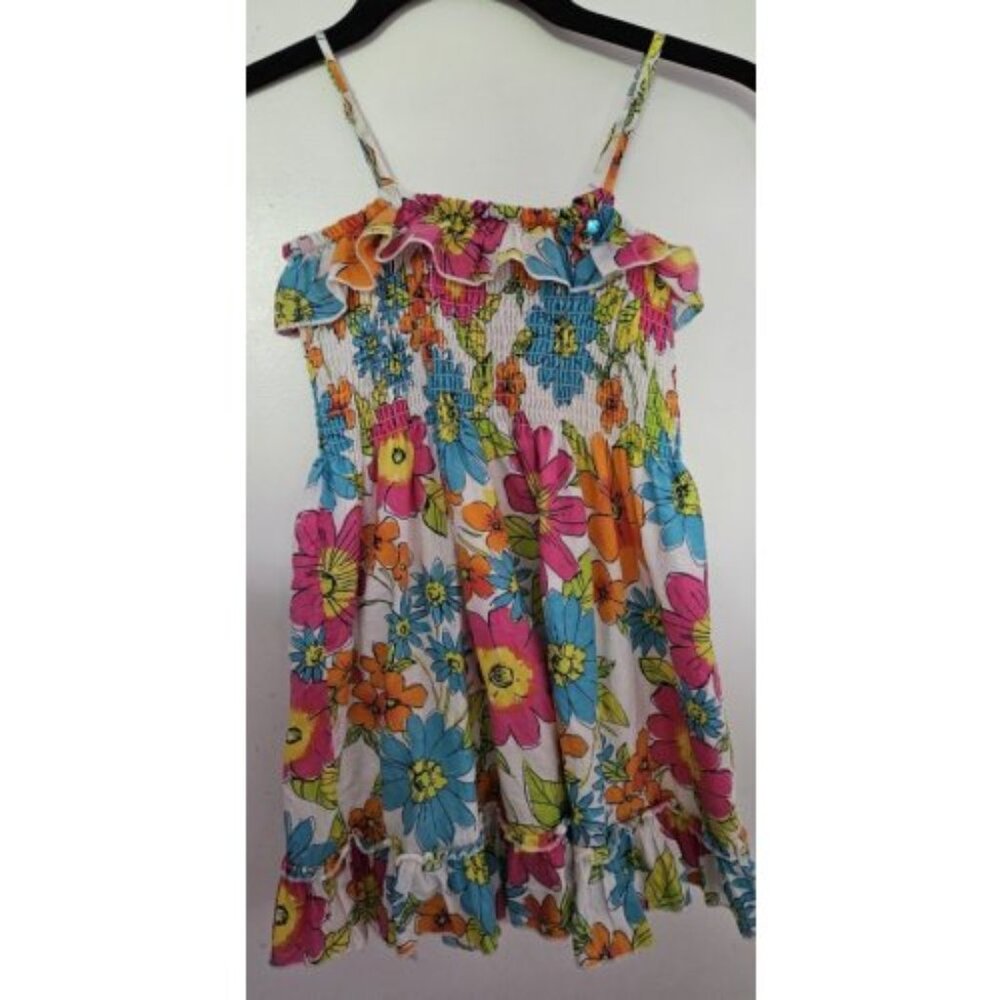 CLAIRE’S ROSE Floral Print Smocked Sundress Girls Size 4